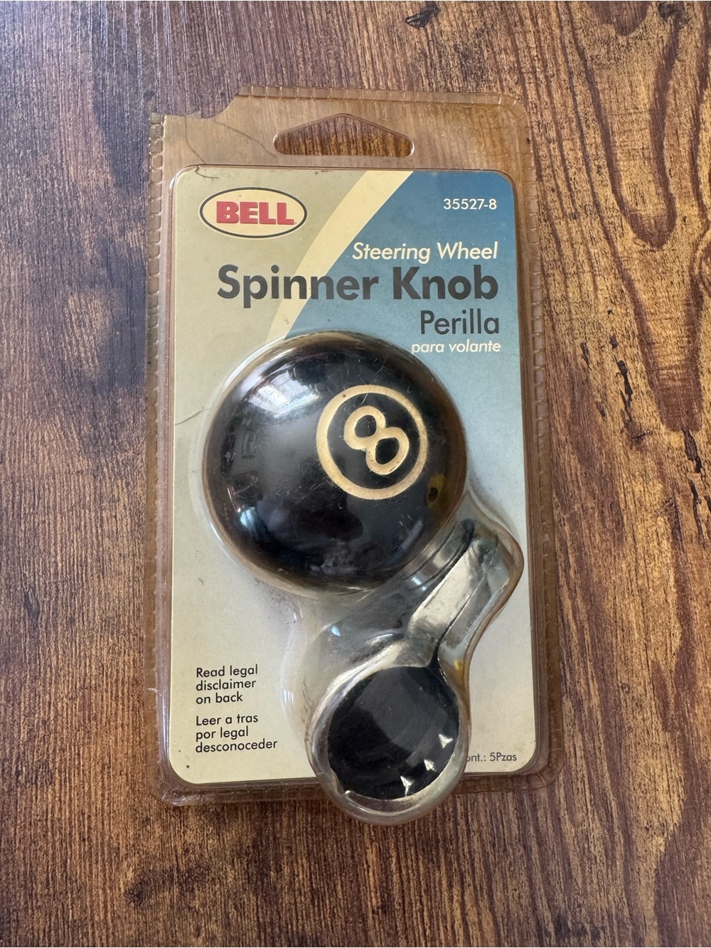 Bell 8 Ball Steering Wheel Spinner‎ Knob NOS Sealed Recessed Molded Design